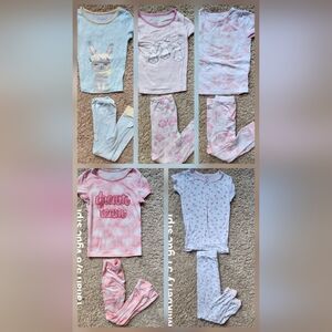 5 Girl Short Sleeves Pajama Sets Bundle